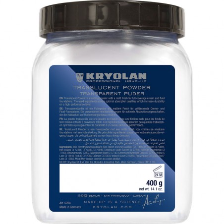 Kryolan Peršviečiama fiksuojamoji pudra - Translucent Powder, 400g.