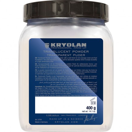Kryolan Peršviečiama fiksuojamoji pudra - Translucent Powder, 400g.